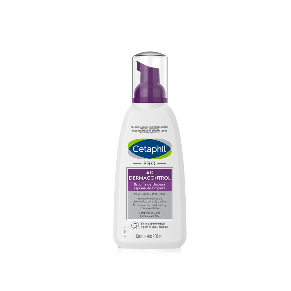Dermacontrol espuma de limpieza piel grasa Cetaphil de 236 ml.
