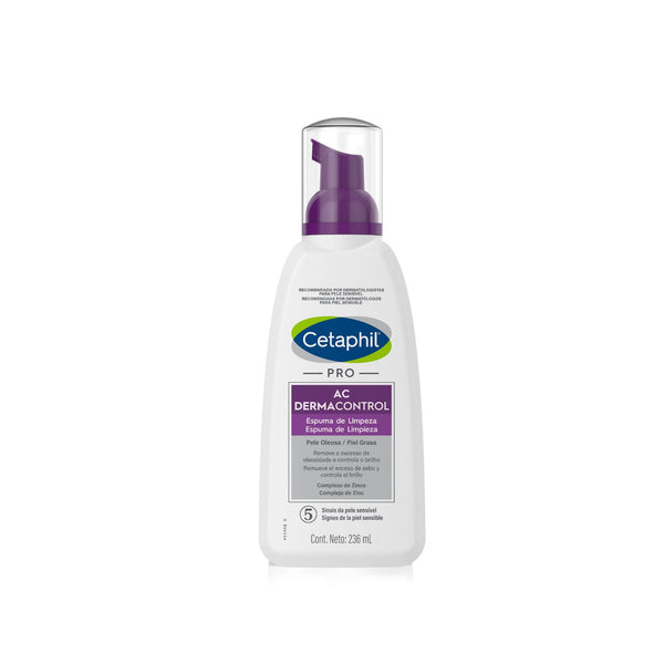 Dermacontrol espuma de limpieza piel grasa Cetaphil de 236 ml.