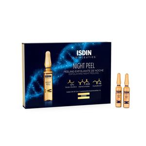 Night Peel Peeling Exfoliante Noche Isdin. Caja de 10 ampollas, cada una  de 2ml.
